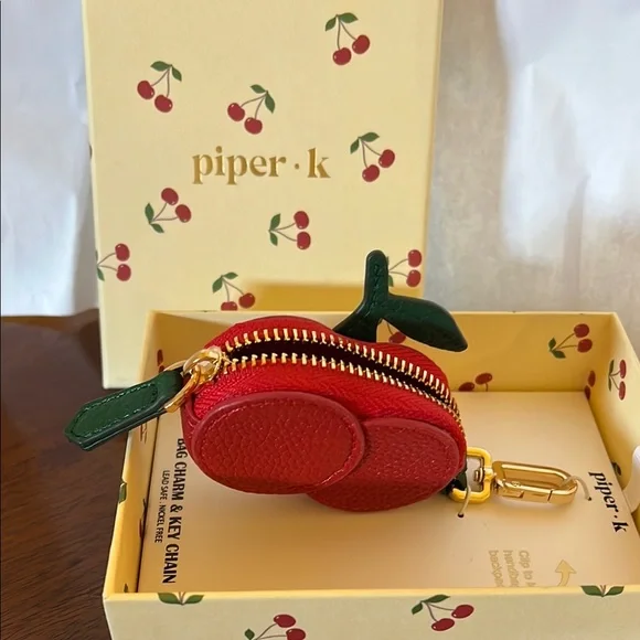 Piper K | Cherry 🍒 Bag Charm w/Zipper Pocket - Picture 6 of 6
